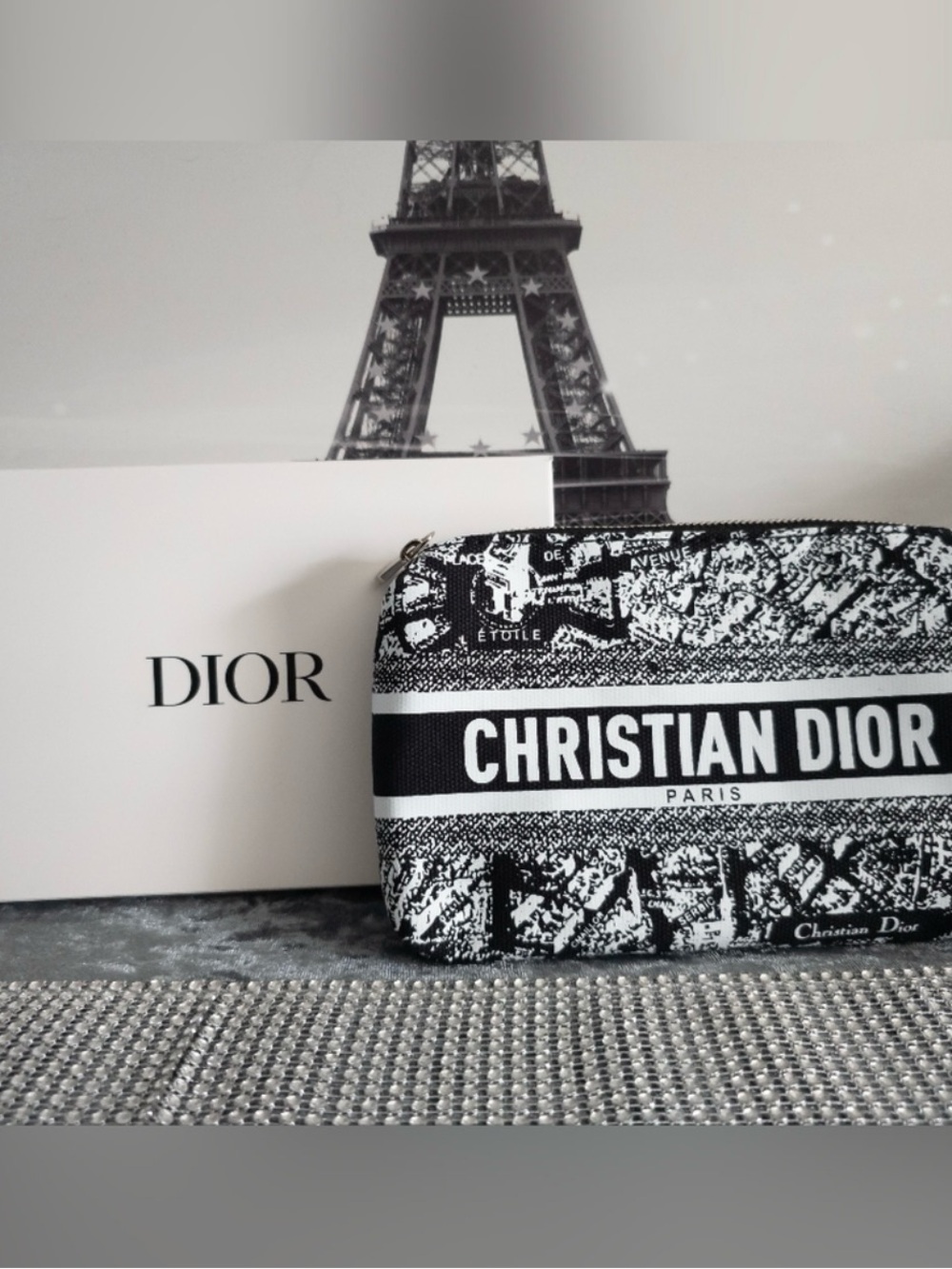 Dior Black and White Christian Dior Toiletry Pouch